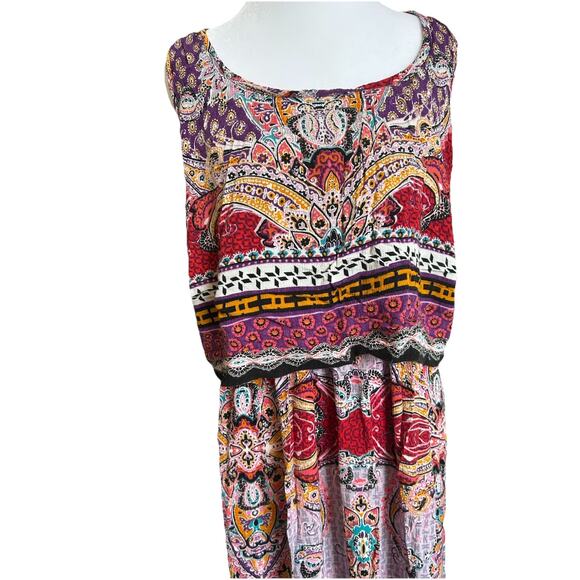 Womens 2XL Maxi Dress Wedding Guest Floral Peasant Paisley Patchwork Fairy XXL - Picture 2 of 15